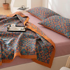 Cotton Blanket | 6-Layer Woven Construction | Block Pattern