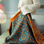 Cotton Blanket | 6-Layer Woven Construction | Block Pattern