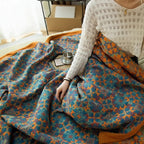 Cotton Blanket | 6-Layer Woven Construction | Block Pattern