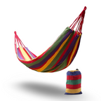 Outdoor Hammock | Woven Cotton & Suspension Ropes | Carrying Bag Included