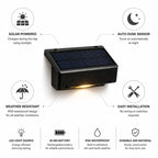 Outdoor Wall Light | Solar-Powered Automatic Dusk Sensor & Weatherproof