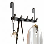 Over-the-Door Hook Rack | Polished Stainless Steel | 5 Hooks