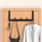 Over-the-Door Hook Rack | Polished Stainless Steel | 5 Hooks