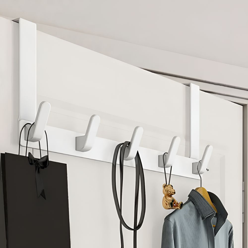 Over-the-Door Hook Rack | Polished Stainless Steel | 5 Hooks