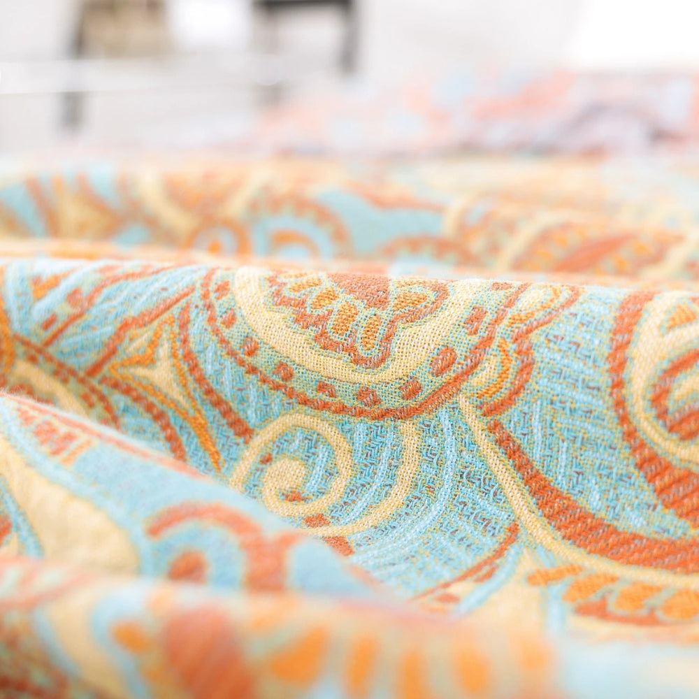 Throw Blanket | Reversible Paisley Cotton & Tassels | Lightweight