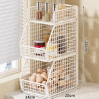 Pantry Organizer | Stackable Wire & Two Open-Front Baskets