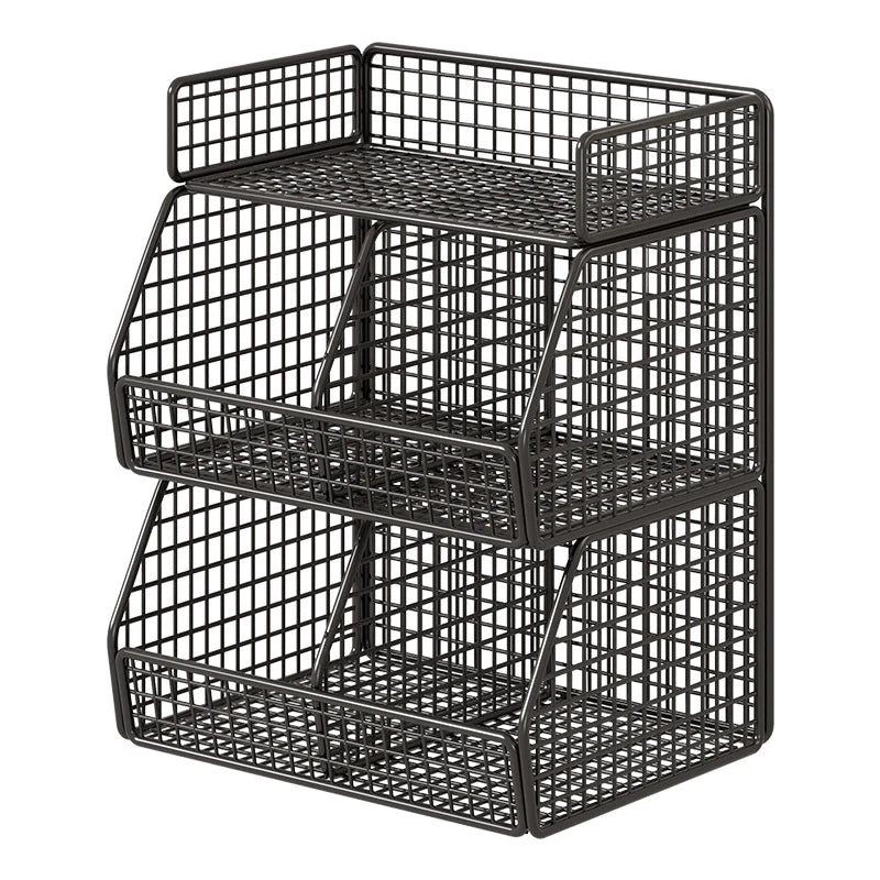 Pantry Organizer | Stackable Wire & Two Open-Front Baskets