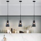 Pendant Light | Double-Glass Smoke Grey & Rust | 150 cm Cord