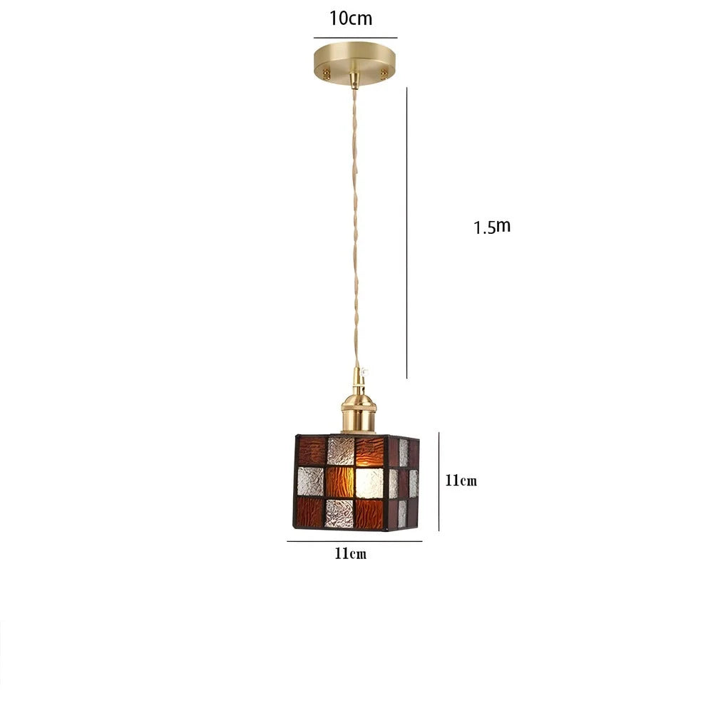 Pendant Light | Geometric Copper Glass | 120 cm Adjustable Chain