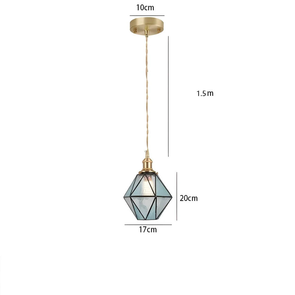 Pendant Light | Geometric Copper Glass | 120 cm Adjustable Chain