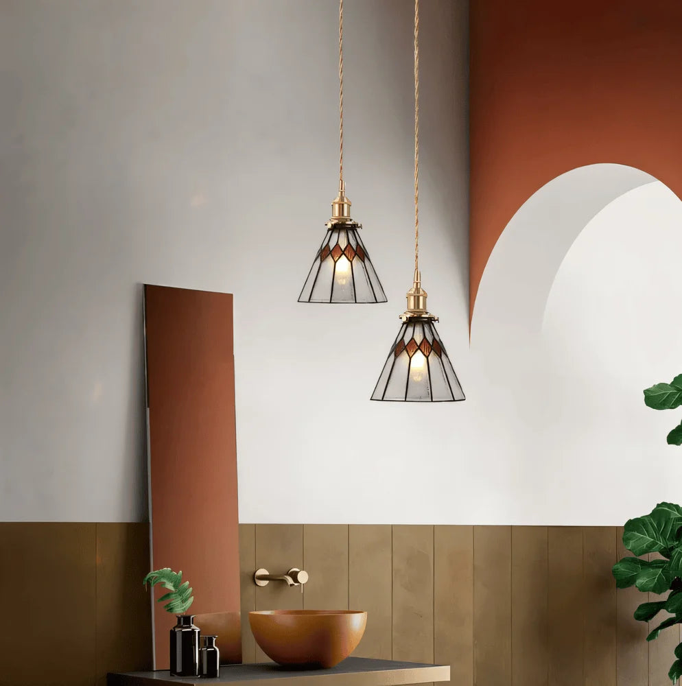 Pendant Light | Geometric Copper Glass | 120 cm Adjustable Chain