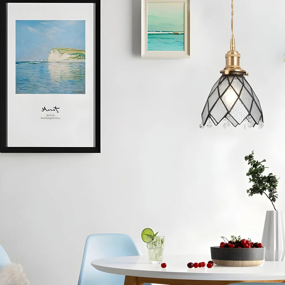 Pendant Light | Geometric Copper Glass | 120 cm Adjustable Chain