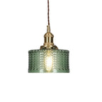 Pendant Light | Ribbed Glass & Brass Finish | Adjustable Cable