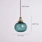 Pendant Light | Vintage Copper & Glass Shade | E26 Socket