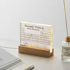 Periodic Table Display | Illuminated Acrylic & Wooden Base | 83 Real Elements