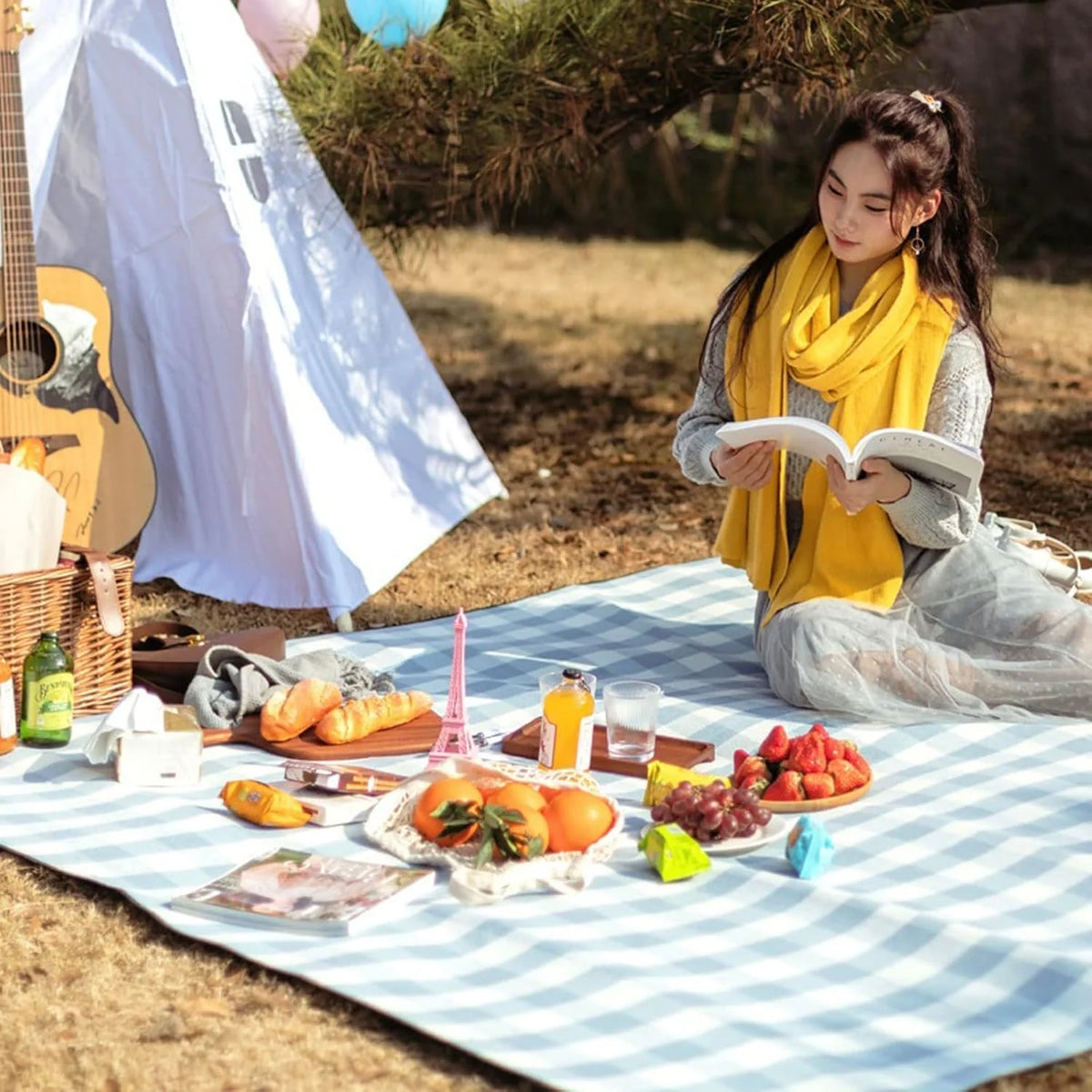 Picnic Blanket | Waterproof PEVA & Foam Padding | Foldable with Carry Strap
