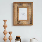 Picture Frame | Handwoven Rattan & Solid Wood | Wall Or Tabletop Display