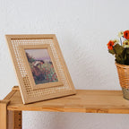 Picture Frame | Handwoven Rattan & Solid Wood | Wall Or Tabletop Display