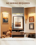Picture Light | Gold Motion-Sensor LED | Battery-Powered