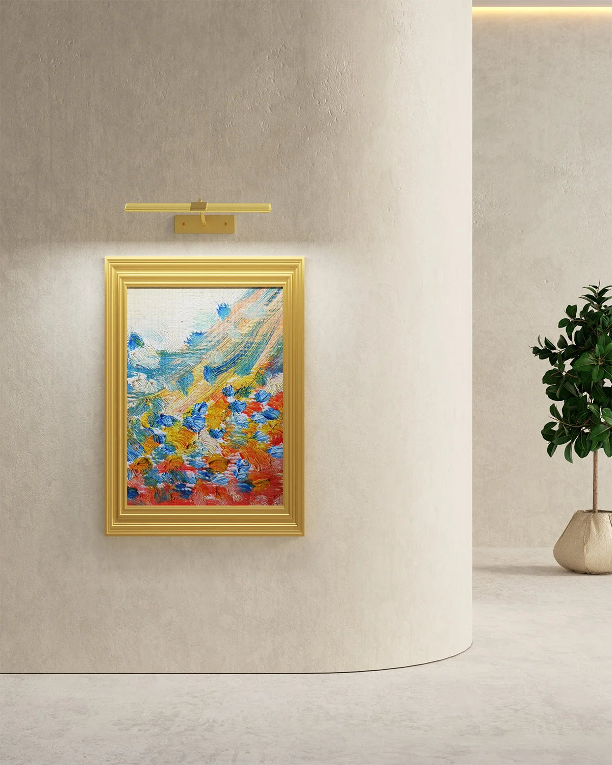 Picture Light | Gold Motion-Sensor LED | Battery-Powered