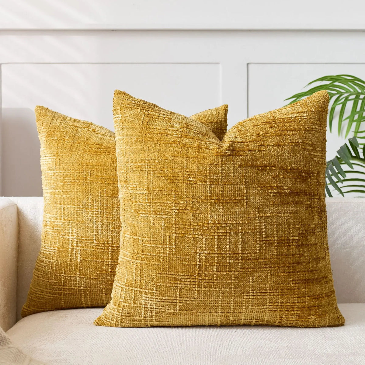 Pillow Cover | Chenille & Bamboo Texture | 40 x 40–50 x 50 cm