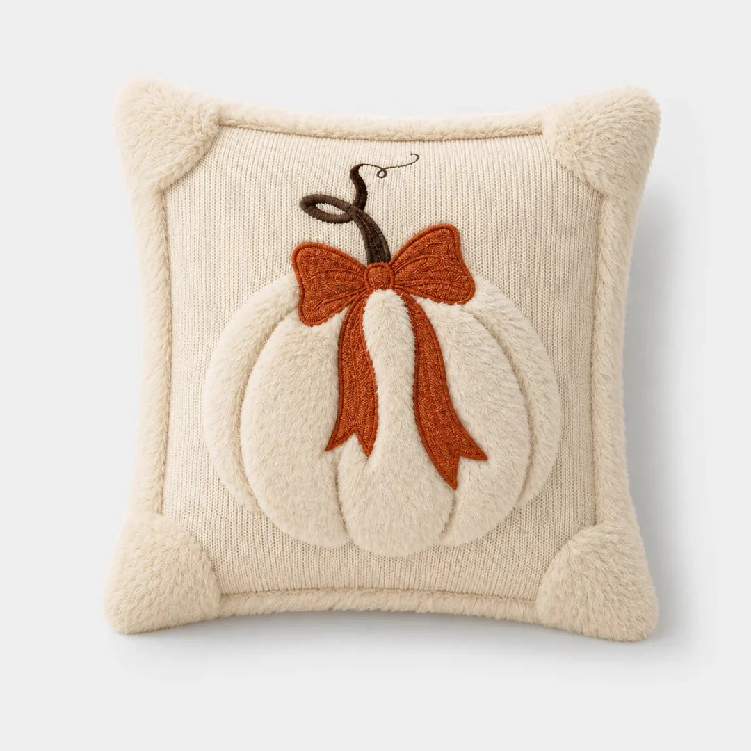 Pillow Cover | Hand-Tufted Chenille & Quilted Embroidery | Square 18 x 18 in