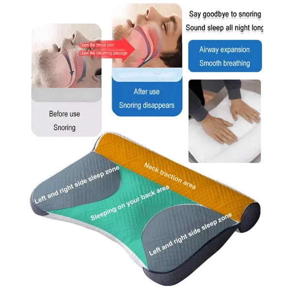 Pillow | Ergonomic Cervical Memory Foam & Goose Down