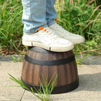 Plant Pot | Barrel-Shaped Textured Resin | Drainage Holes