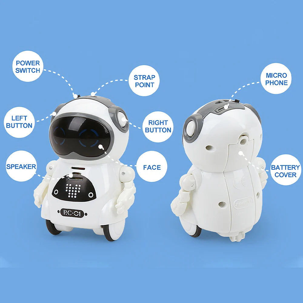 Pocket RC Robot | Interactive Voice Recording & Dancing | 85mm Pocket Size