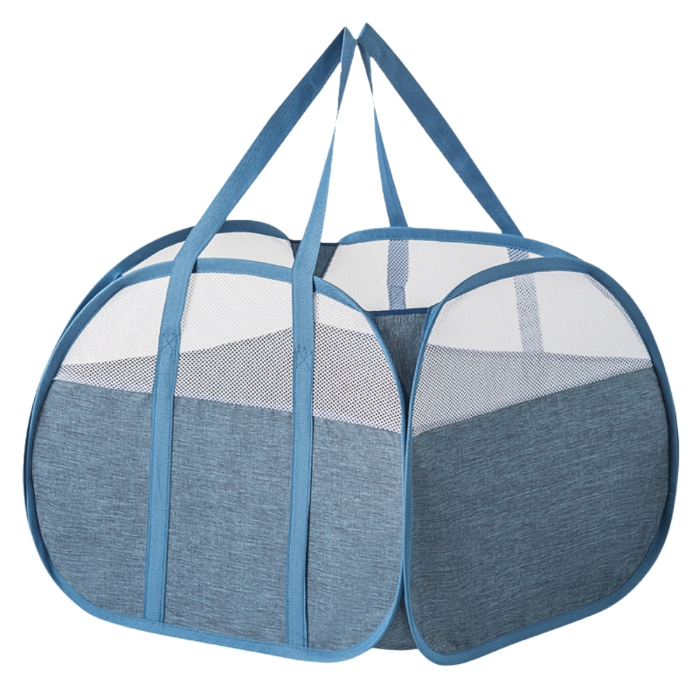 Laundry Basket | Collapsible Pop-Up & Mesh Panels | Long Carry Handles