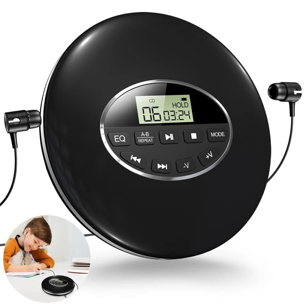Portable CD Player | Anti-Skip & LCD Display | Battery Powered