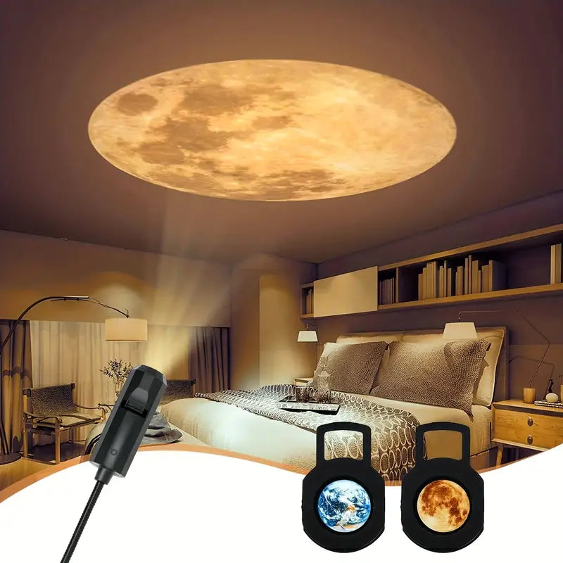 Projection Lamp | Remote-Controlled Multicolor Earth & Moon Projection