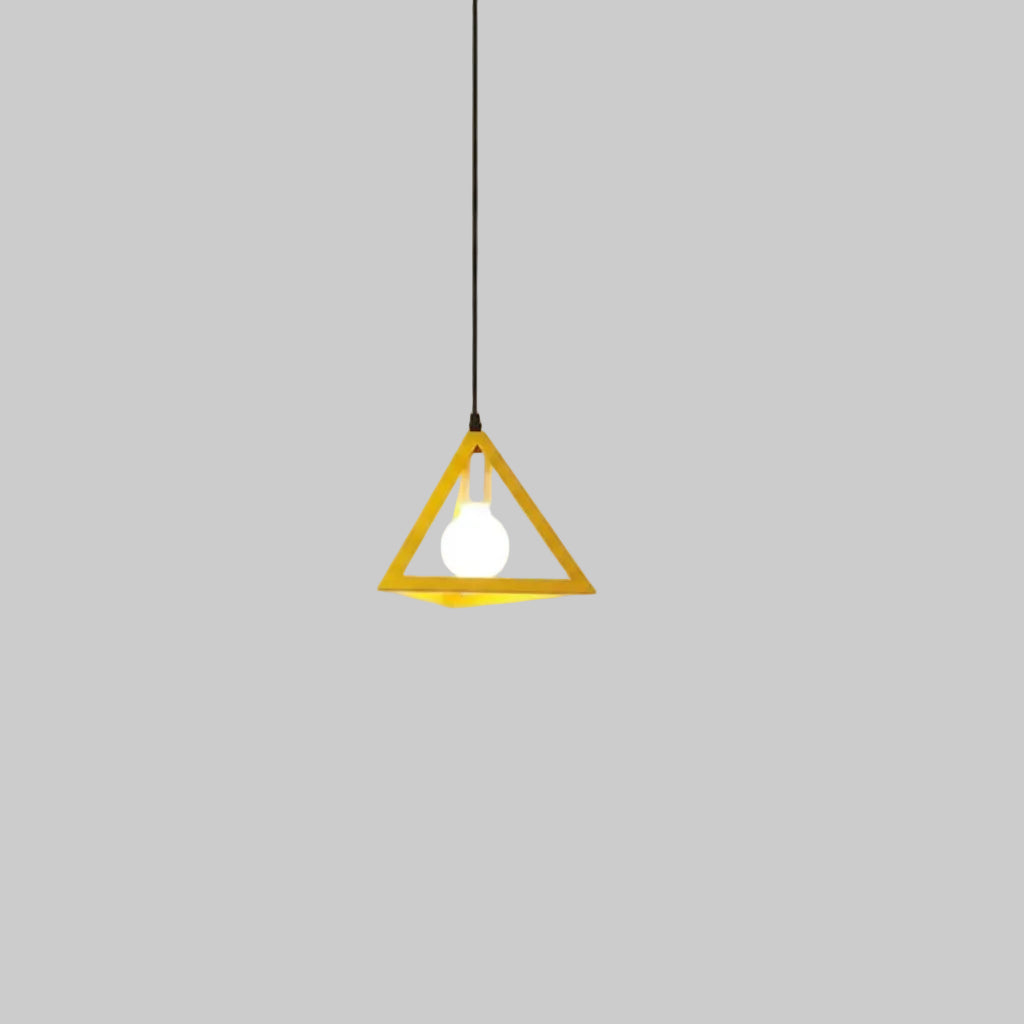 Pendant Lamp | Pyramid Metal Wire Frame | Vintage-Inspired Design