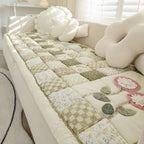 Sofa Cover | Quilted Floral Patchwork | Soft Microfiber Blend