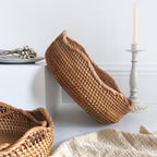 Storage Basket | Handwoven Rattan | Shallow Round Design