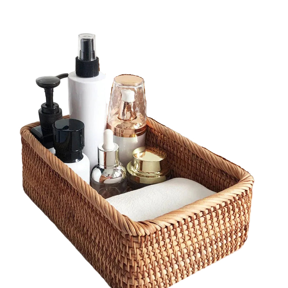 Storage Basket | Hand-Woven Rattan | Open Top