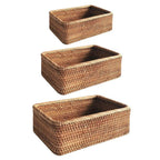 Storage Basket | Hand-Woven Rattan | Open Top