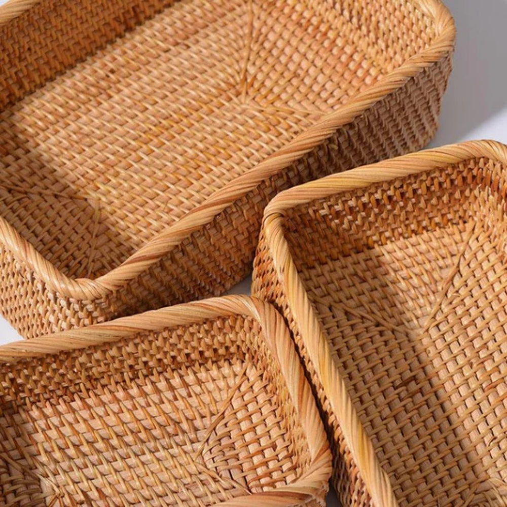 Storage Basket | Hand-Woven Rattan | Open Top