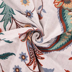 Throw Blanket | Reversible Woven Cotton Florals | Tassel Edges