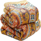 Reversible Blanket | Knitted & Smooth Cotton Sides | Stitched Edges