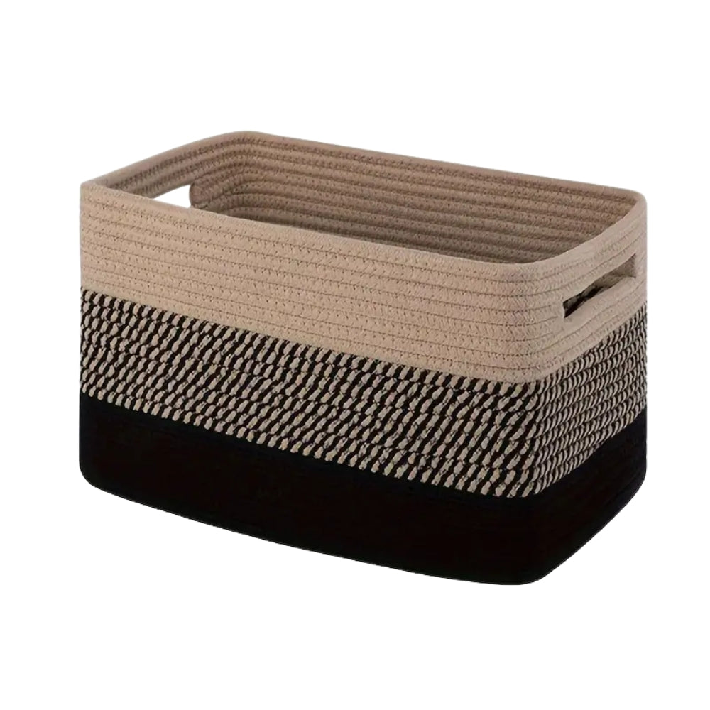 Storage Basket | Coiled Cotton Rope | Side Handles