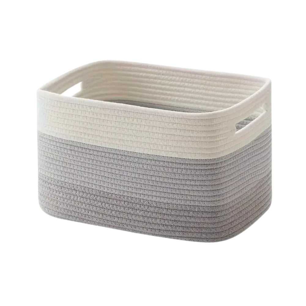 Storage Basket | Coiled Cotton Rope | Side Handles