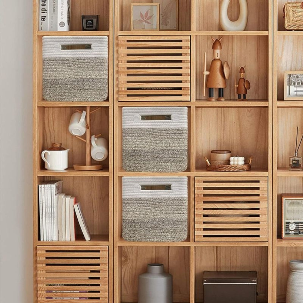 Storage Basket | Coiled Cotton Rope | Side Handles