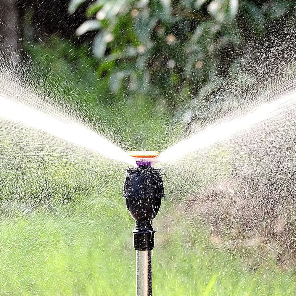 Garden Sprinkler | Rotating Multi-Nozzle Head | Foldable Tripod Stand