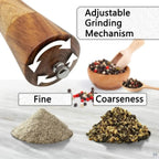 Salt & Pepper Grinder | Acacia Wood & Adjustable Ceramic Mill | Sold Individually