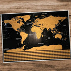 Scratch-Off World Map | Gold Foil & Colorful Countries