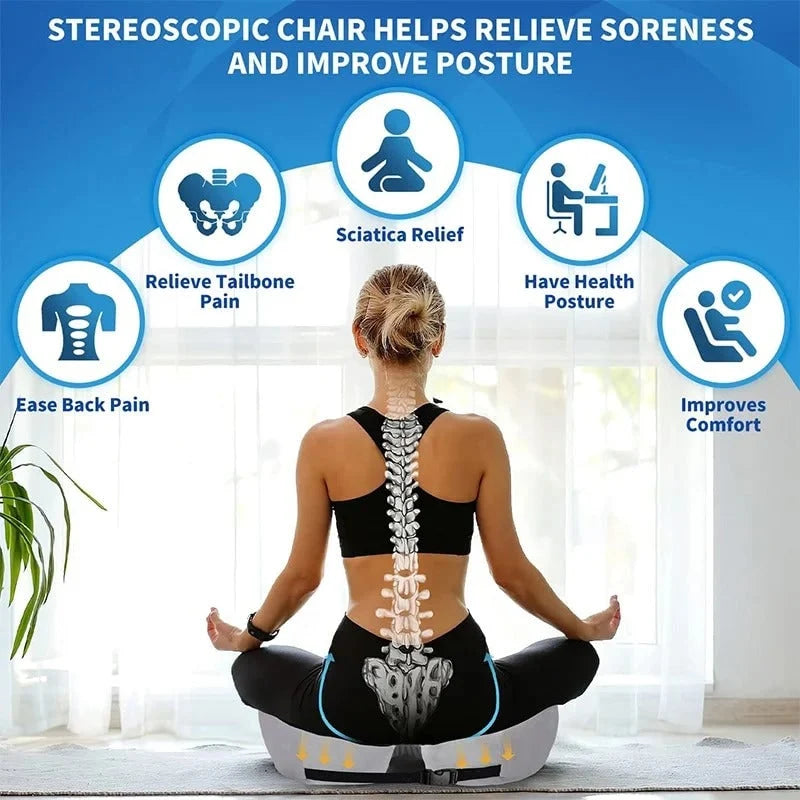 Seat Cushion | Orthopedic Contoured Memory Foam & Breathable Mesh