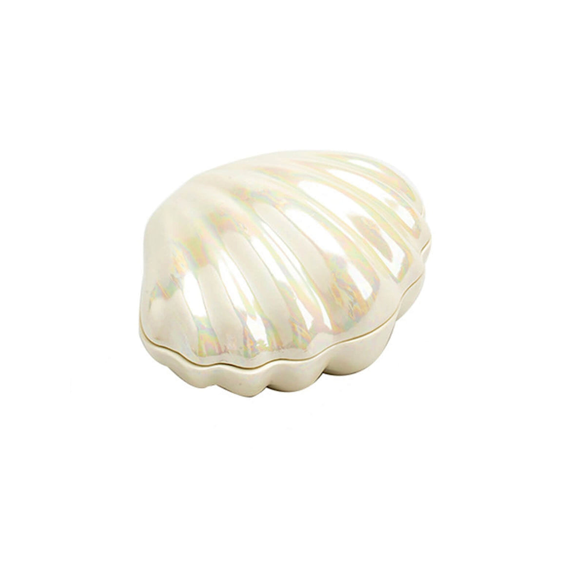 Jewelry Box | Shell-Shaped Glazed Ceramic | Lidded Compartment