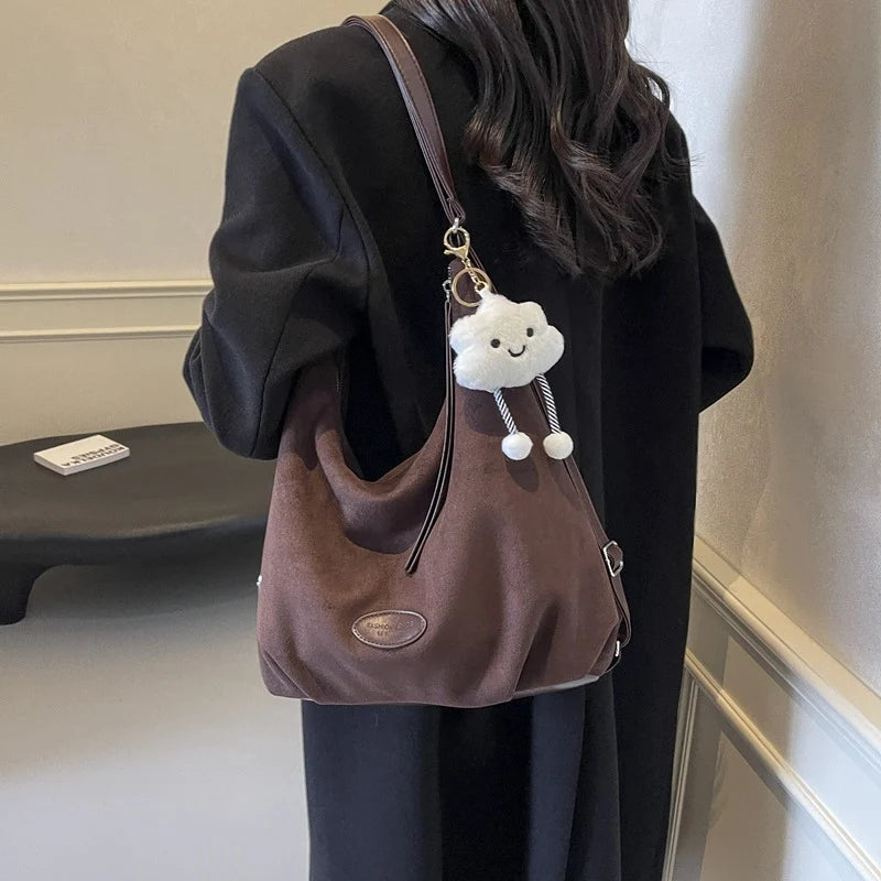 Shoulder Bag | Soft Suede, Spacious & Convertible Strap