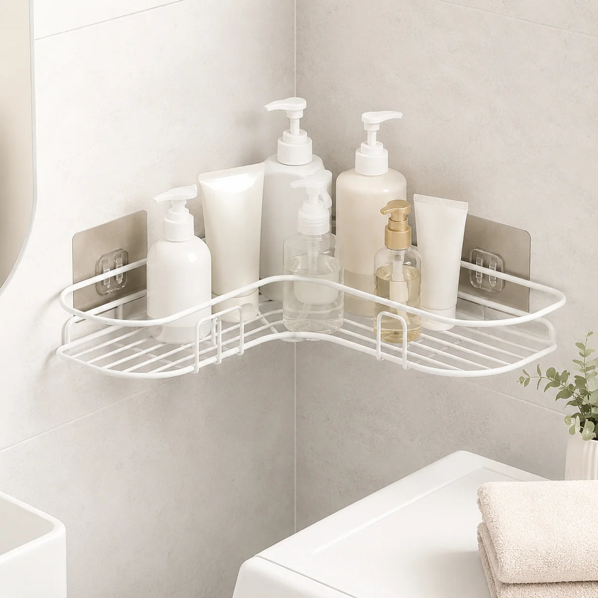 Shower Shelf | Corner Rustproof & Adhesive Mount